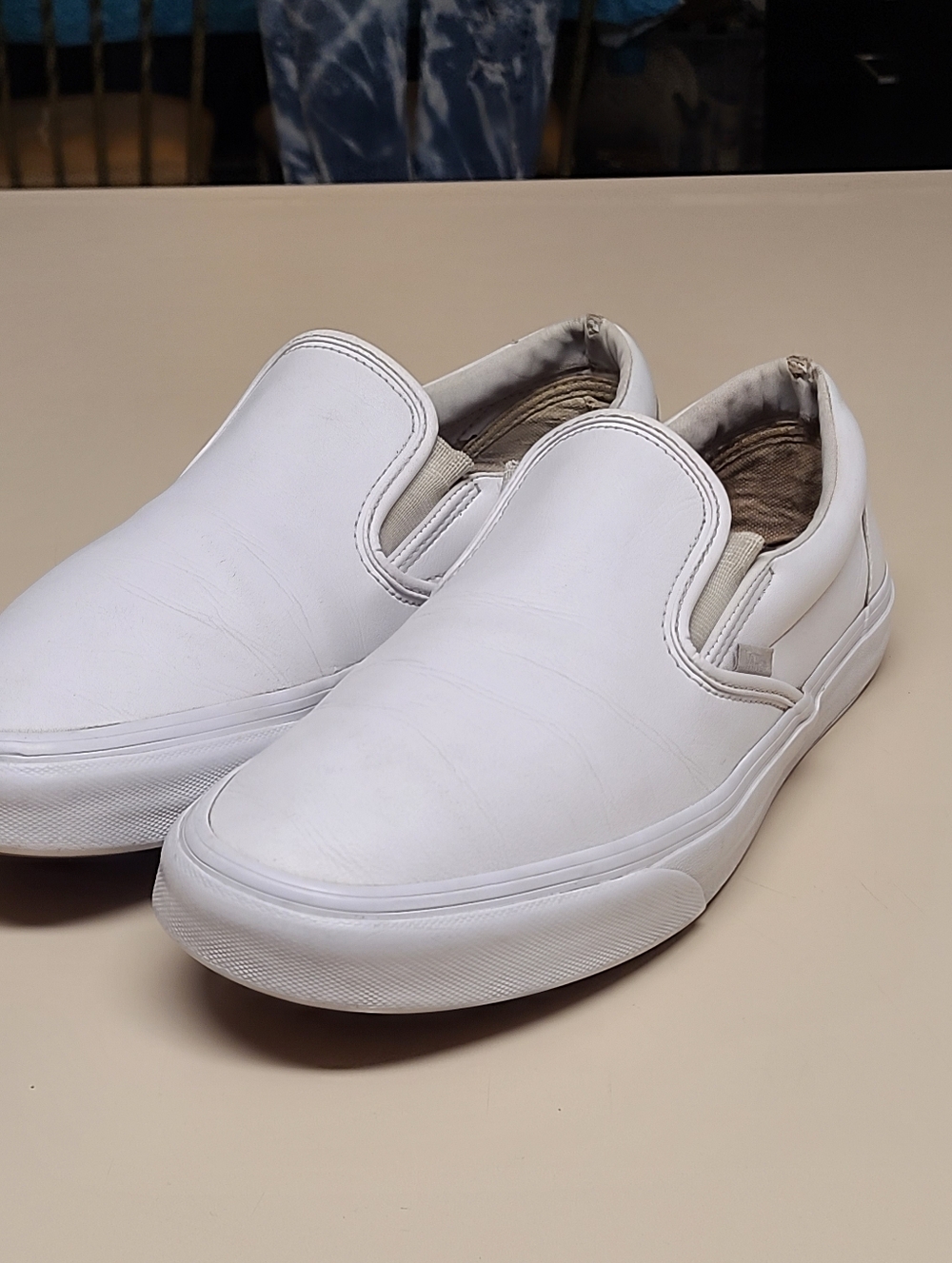 Vans Asher leather slip on casual skateboard sneakers size 11